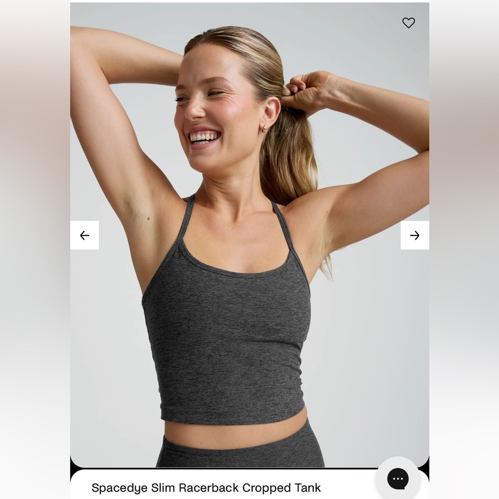 Beyond Yoga Charcoal Slim Cropped Tank
